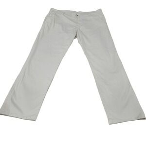 AG Adriano Goldschmied Men 36R Lt Beige Cotton Elastane Straight Leg Chinos I385